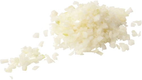 Uien wit brunoise gesneden 5mm 1 kg
