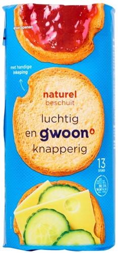 G'woon Beschuit Naturel 24 St