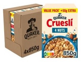 Quaker Cruesli 4 Noten 4x850 Gr