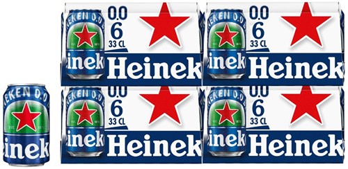 Heineken Bier Alcoholvrij 0% Blik 24X33 cl