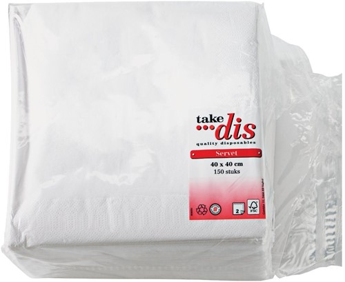 Take Dis Servet Wit 40x40 2-lgs 150 St