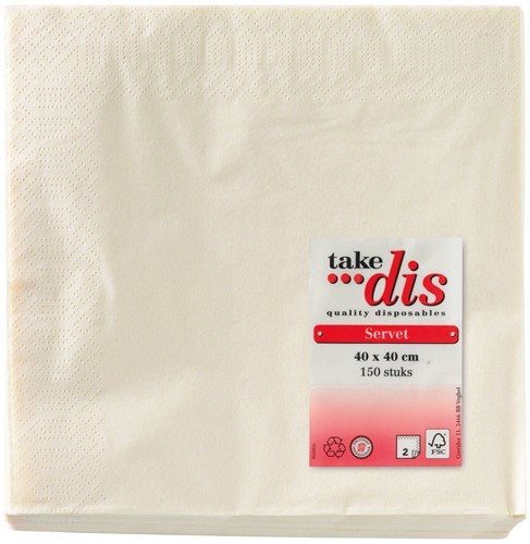 Take Dis Servet Champagne 40X40 2-lgs 150 St