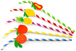 Buigrietje Papier (FSC) Streep met Fruit 50 St 24026