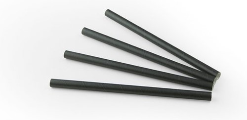 Drinkrietjes Papier FSC Zwart 24 cm [20614] 100 st.
