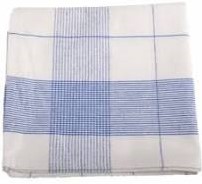 Glazendoek half linnen 12x 70x70 blauw