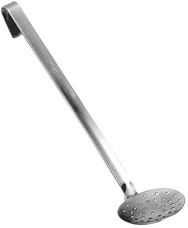 Schuimspaan edelstaal, bak Ø 10 cm lengte 39 cm