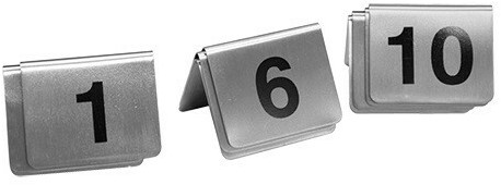 Tafelnummers RVS 5,5 x 3,5 (h) cm Nrs 1-10