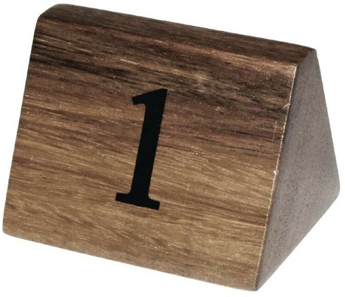 Tafelnummers hout 3,5 x 3,5 x 5,5 (h) cm Nrs 1-10