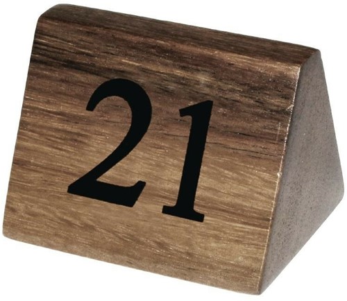 Tafelnummers hout 3,5 x 3,5 x 5,5 (h) cm Nrs 21-30