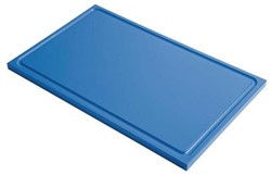 blue cutting board with juice groove, 60 x 35 x 2(h) cm