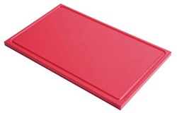 Gastro M HDPE Snijplank Rood met Sapgeul GN 1/1