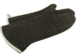 Oven Mitts, Pyrotex, Black, 42 cm, Set of 2