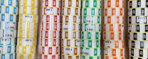 Daglabel Donderdag 25x25 1000 St