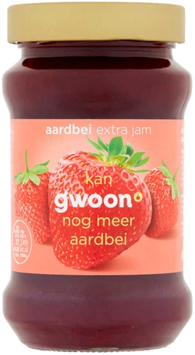 G'woon Extra Jam Aardbei 450 Gr