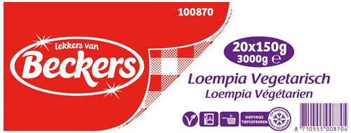 Beckers Vegetarian Spring Roll 20x150 Gr