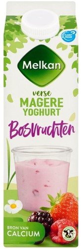 Melkan Magere Vruchtenyoghurt Bosvruchten 1 Ltr