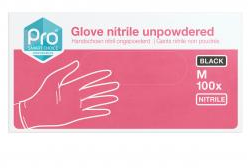 Handschoen Nitril Ongepoederd M Zwart 100 St