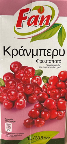 Fan Cranberrysap 12x1 Ltr